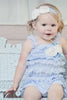 Southern Bell Baby Blue Lace Romper