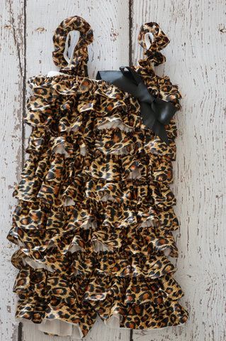Leopard Satin Romper