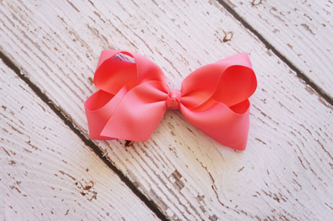 Coral Hair Bow