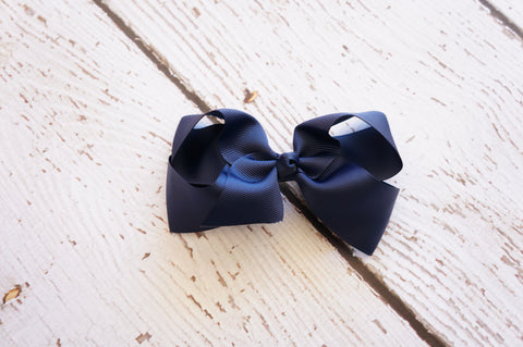 Navy Hair Bow