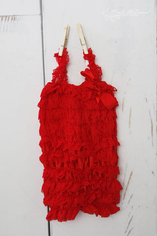 Red Petti Lace Romper