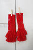 Red Ruffle Lace Legwarmers