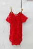 Red Short Sleeve Lace Onesie
