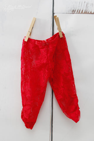 Red Lace Leggings