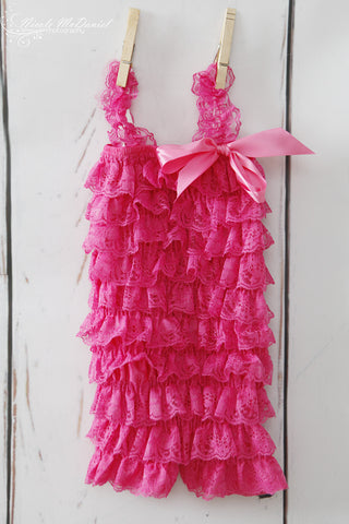 Pink Petti Lace Romper
