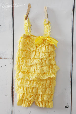 Yellow Petti Lace Romper