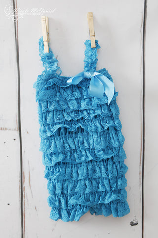 Turquoise Petti Lace Romper