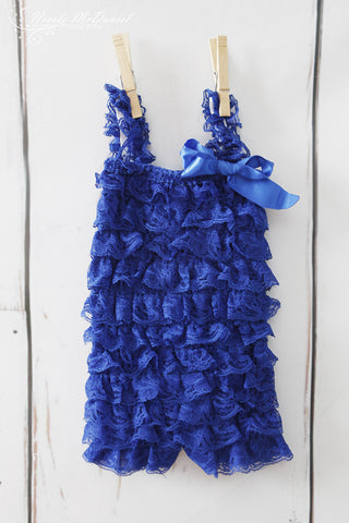 Royal Blue Petti Lace Romper