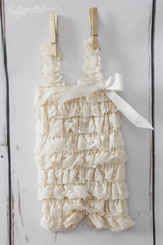 Ivory Petti Lace Romper