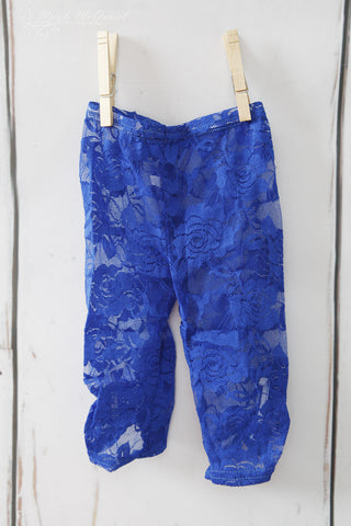 Royal Blue Lace Leggings