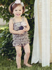 Gray with Pastel Flower Petti Lace Romper