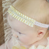 Ivory Ruffle Lace Headband with Rhinestones