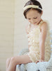 Ivory Ruffle Lace Headband with Rhinestones