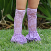 Lavender Ruffle Lace Legwarmers