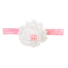 White Flower Headband with Peach Pearl