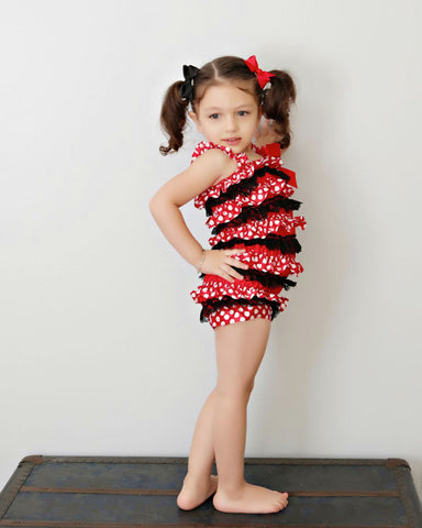 Polka Dot Baby Satin Romper