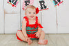 Christmas Red and Green Lace Romper
