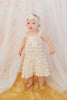 Ivory Lace Dress Embellished with Pearl, Rosettes and Rhinestone