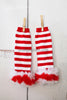 Christmas Leg Warmer with Red and White Ruffle