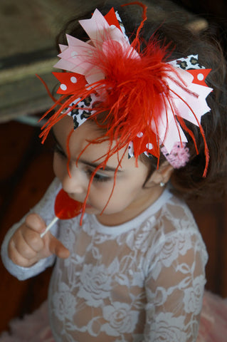 Over the Top Pink and Red Leopard Headband
