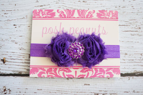 Shabby Purple Headband