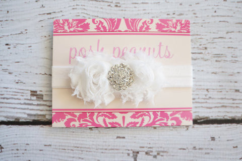 Shabby White Headband
