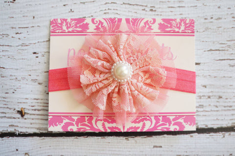 Coral Lace Headband