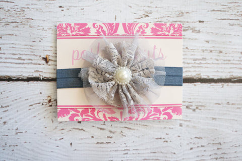 Gray Lace Headband