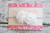 2 Rosettes White Headband