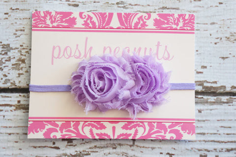 2 Rosettes Lavender Headband