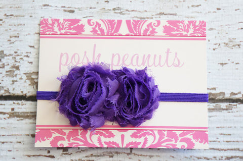 2 Rosettes Purple Headband