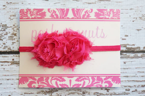 2 Rosettes Pink Headband