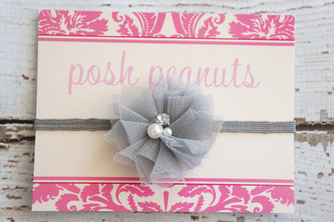 Gray Skinny Elastic Headband