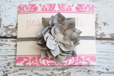 Gray Flower Headband