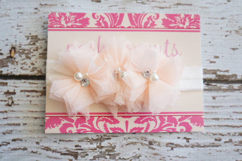 Lace Peach Shabby Headband