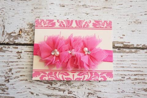 Lace Pink Shabby Headband
