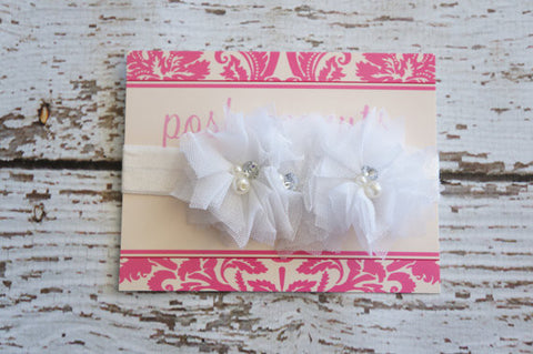 Lace White Shabby Headband