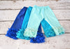 Royal Blue Ruffle Cotton Leggings