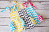 Turquoise and Pink Chevron Bubble Romper