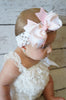 Light Pink Chevron Hair Bow