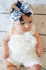 Navy Blue Chevron Hair Bow