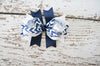 Navy Blue Chevron Hair Bow