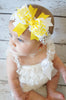 Yellow Chevron Hair Bow