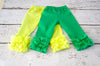 Green Ruffle Cotton Leggings