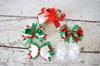 Christmas White Red Green Hair Bow