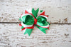 Christmas White Red Green Hair Bow