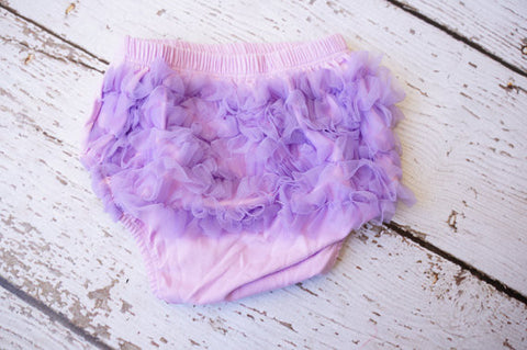Lavender Chivon Ruffle Diaper Cover