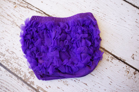 Purple Chivon Ruffle Diaper Cover