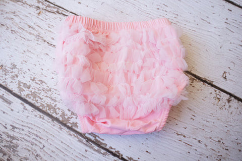 Light Pink Chivon Ruffle Diaper Cover