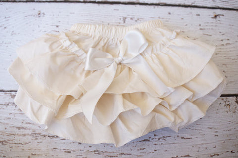 Ivory Ruffle Diaper Cover